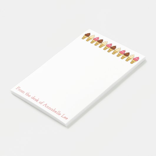 Eistüten Post-it Klebezettel (angewinkelt)