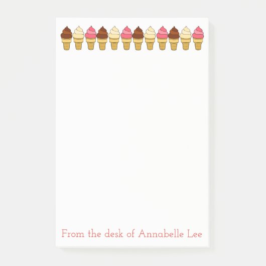 Eistüten Post-it Klebezettel (Vorderseite)