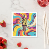 Eistüten-Psychedelic-Pop-Art Serviette (Beispiel)