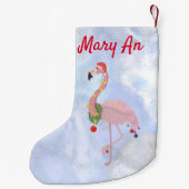 Eisuntergrund und Flamingo Kleiner Weihnachtsstrumpf (Rückseite)