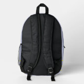 Eisviolett  Gelb  Bedruckter Rucksack (Rückseite)
