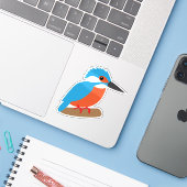 Eisvogel Aufkleber (Laptop mit iPhone)