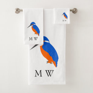 Eisvogel Design Monogramm Badhandtuch Set
