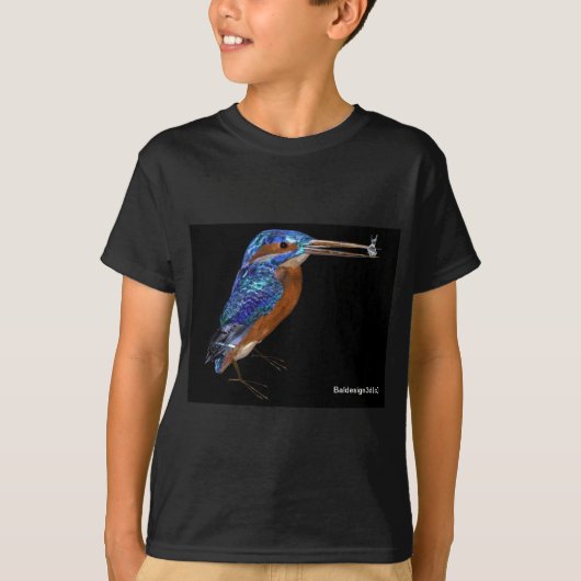 EISVOGEL, elektrisches Blau, schwarz T-Shirt (Vorderseite)