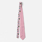 Eisvögel gemalt auf einem blassen - rosa krawatte (Rückseite)