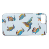 Eisvögel gemalt auf einem hellblauen Hintergrund Case-Mate iPhone Hülle (Rückseite (Horizontal))