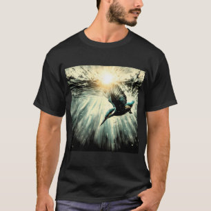 Eisvogel, KI-generierte Kunst T-Shirt