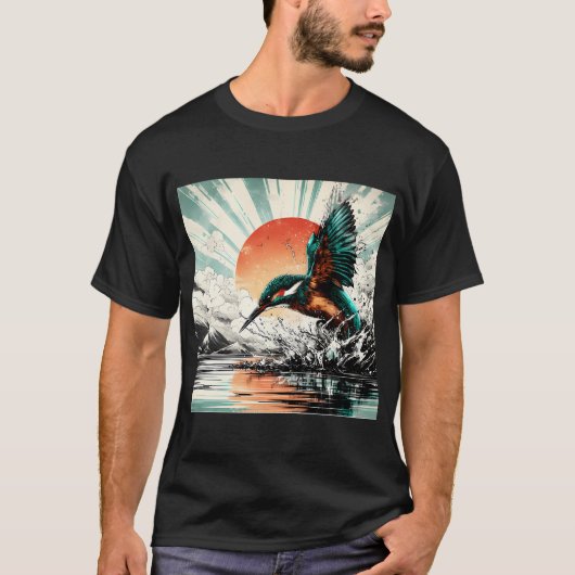 Eisvogel, KI-generierte Kunst T-Shirt (Vorderseite)