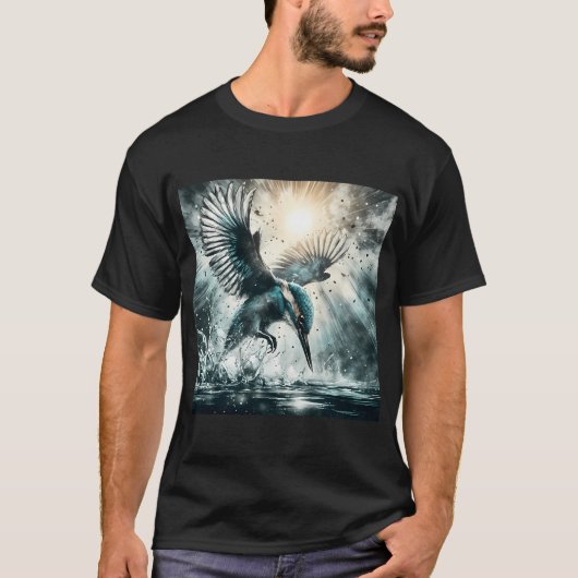 Eisvogel, KI-generierte Kunst T-Shirt (Vorderseite)
