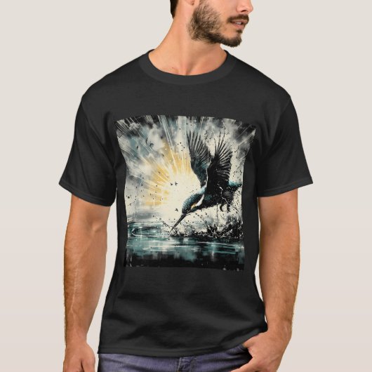 Eisvogel, KI-generierte Kunst T-Shirt (Vorderseite)