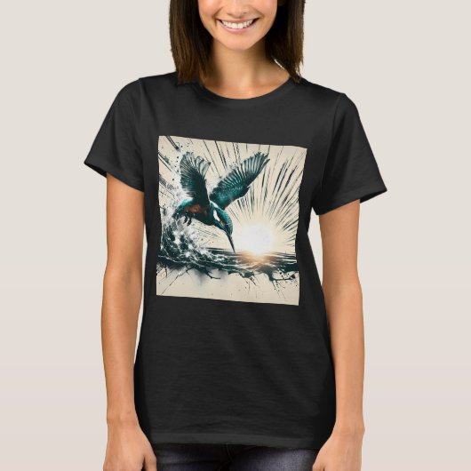 Eisvogel, KI-generierte Kunst T-Shirt (Vorderseite)