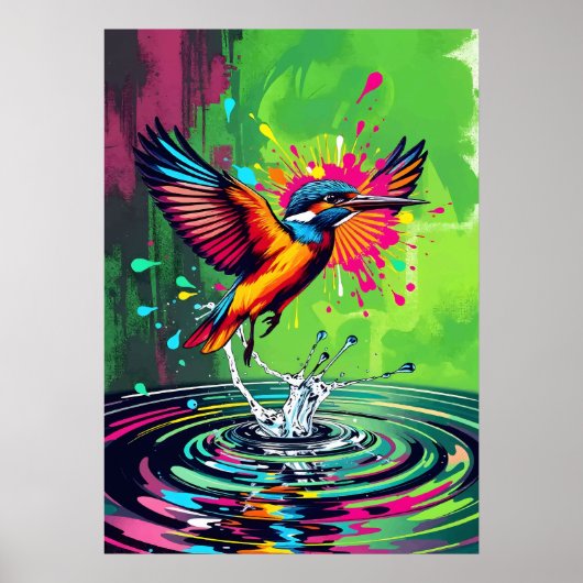Eisvogel-Kunst Poster (Vorne)