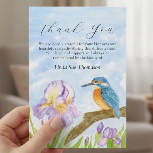 Eisvogel Lila Iris Lebensfeier Dankeskarte