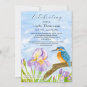 Eisvogel Lila Iris Lebensfeier Einladung (Vorderseite)