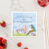 Eisvogel Lila Iris Lebensfeier Serviette (Beispiel)