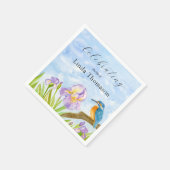 Eisvogel Lila Iris Lebensfeier Serviette (Ecke)