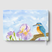 Eisvogel Lila Schwertlilien Feier des Lebens Gästebuch (Rückseite)