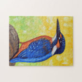 Eisvogel-Malerei-Postkarte Puzzle (Horizontal)