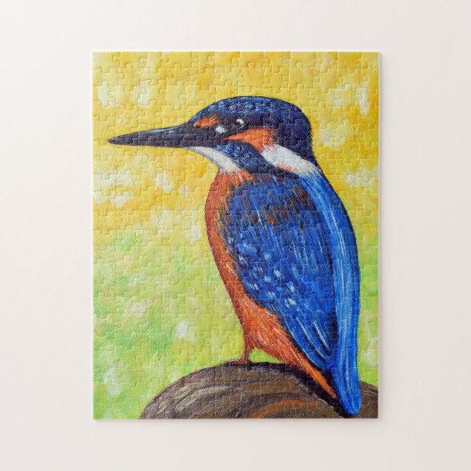 Eisvogel-Malerei-Postkarte Puzzle (Vertikal)