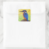 Eisvogel-Malerei Quadratischer Aufkleber (Tasche)