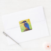 Eisvogel-Malerei Quadratischer Aufkleber (Umschlag)