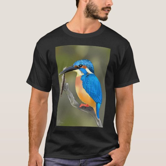 Eisvogel mit Fisch T-Shirt (Vorderseite)