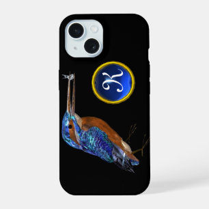 Eisvogel MONOGRAMM, Elektrisch Blau, Schwarz iPhone 15 Hülle