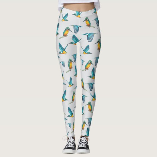 Eisvogel-Muster Leggings (Vorderseite)
