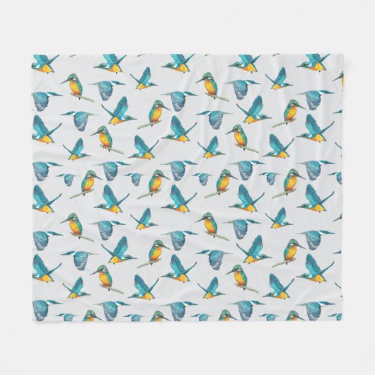 Eisvogel-Muster Leggings Fleecedecke (Vorderseite (Horizontal))