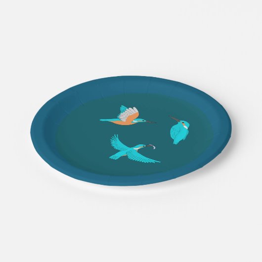 Eisvögel Pappteller (Schrägansicht)