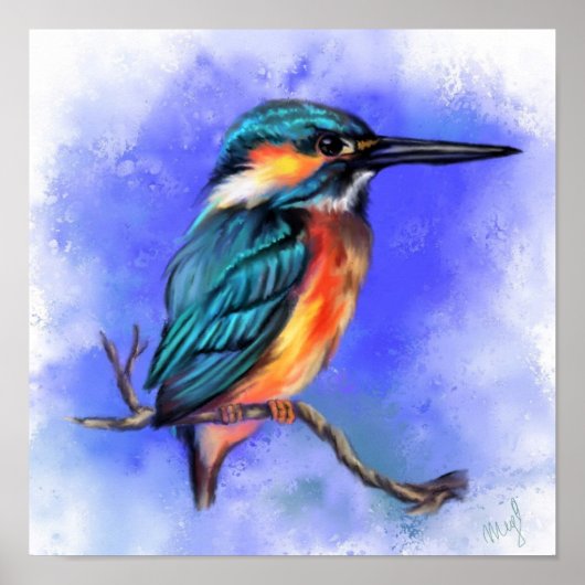 Eisvogel Poster Gemälde (Vorne)