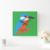 Eisvogel Quadratische Wanduhr (Zuhause)