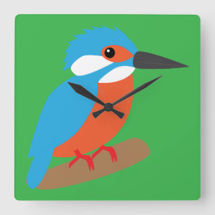 Eisvogel Quadratische Wanduhr