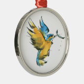 Eisvogel Silbernes Ornament (Rechts)