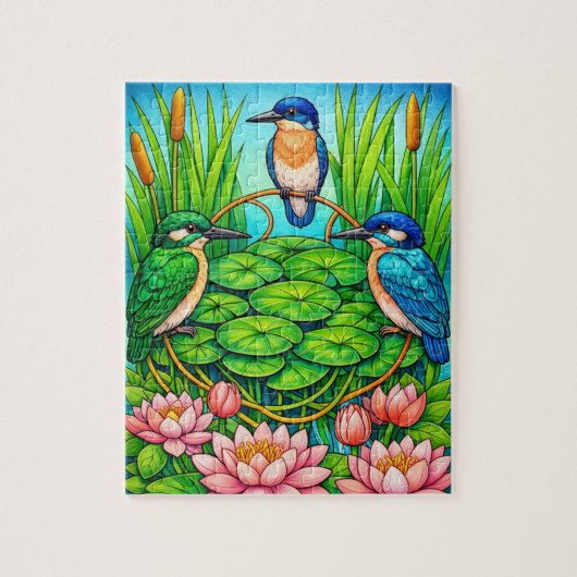 Eisvogel-Trio-Jigsaw-Puzzle Puzzle (Vertikal)
