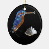 EISVOGEL-U. SEASHELLS-BLAUES SAPHIR-MONOGRAMM KERAMIKORNAMENT (Links)