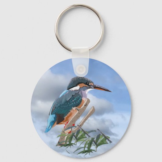 Eisvogel und Weide  Schlüsselanhänger (Vorderseite)