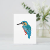 Eisvogel Vogel Kunst Postkarte (Stehend Vorderseite)