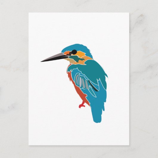 Eisvogel Vogel Kunst Postkarte (Vorderseite)