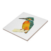 Eisvogel-Vogel-orange und grünes Aquarell Fliese (Seite)