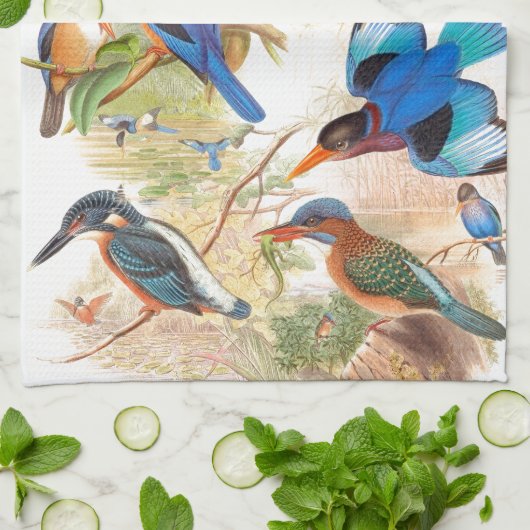 Eisvogel-Vogel-Tier-Tier-Teich Handtuch (Gefaltet)