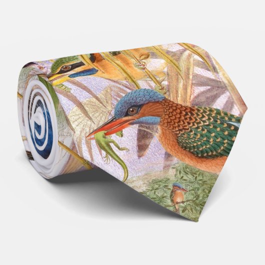 Eisvogel-Vogel-Tier-Tier-Teich Krawatte (Gerollt)