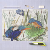Eisvogel-Vögelcattail-Iris-Blumen-Seidenpapier Seidenpapier (Handwerk)