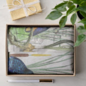 Eisvogel-Vögelcattail-Iris-Blumen-Seidenpapier Seidenpapier (Geschenk)