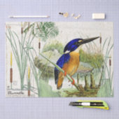 Eisvogel-Vogelcattail-Teich-Tier-Seidenpapier Seidenpapier (Handwerk)