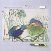 Eisvogel-Vogelcattail-Teich-Tier-Seidenpapier Seidenpapier (Handwerk)