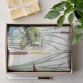 Eisvogel-Vogelcattail-Teich-Tier-Seidenpapier Seidenpapier (Geschenk)