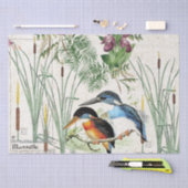 Eisvogel-Vogelcattail-Teich-Tier-Seidenpapier Seidenpapier (Handwerk)