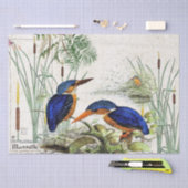 Eisvogel-Vogelcattail-Teich-Tier-Seidenpapier Seidenpapier (Handwerk)