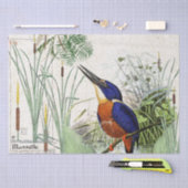 Eisvogel-Vogelcattail-Teich-Tier-Seidenpapier Seidenpapier (Handwerk)